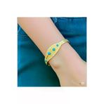 FAMEMUS ACCESSORY 0040892 Gold Renk Yaprak Desenli Turkuaz Taşlı Bilezik