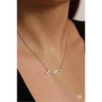 FAMEMUS ACCESSORY 01141 Çelik Zincir Gümüş Renk Atatürk İmza Figür Kadın Kolye