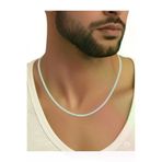FAMEMUS ACCESSORY 01145 Çelik Klasik İtalyan Zincir Model Gümüş Renk Erkek Kolye(1392)