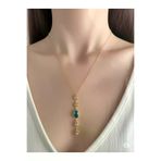 FAMEMUS ACCESSORY 12457 Mavi Topaz & Kristal Damla Uzun Kolye
