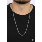 Famemus Accessory Çelik Kalın Zincir Model Gümüş Renk Erkek Kolye