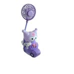 FAMEMUS ACCESSORY Kuromi Figürlü Işıklı Mini Vantilatör ve Masa Lambası – Sevimli Tasarım, USB Şarjlı.