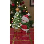Famemus Accessory Yılbaşına Özel Kardan Adam Çam Ağaçlı Biblo Işıklı Yılbaşı Süsü Boyut: 16Cm *10 Cm