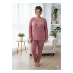 FAMES PİJAMA Büyük Beden Kadın Fitilli Rahat Pijama Takımı