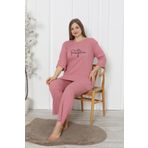 FAMES PİJAMA Büyük Beden Kadın Pijama Takımı Pumpkin Pembe