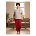 FAMES PİJAMA Kadın Büyük Beden Kısa Kol Yazlık Pijama Takım