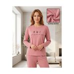 FAMES PİJAMA Pembe Büyük Beden Çiçek Desenli Pijama Takım