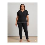 FAMES PİJAMA Yazlık Kadın Siyah Fitilli Pijama Takım