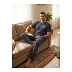fameshomewear YAZLIK ERKEK KISA KOL TROBİKAL BASKILI PİJAMA TAKIM