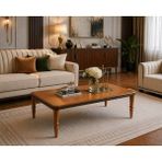 Fami Home | Berlin Orta Sehpa Ahşap Ayaklı Modern- Avangard Salon Sehpası - Ceviz-Antrasit-Ceviz