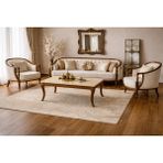 Fami Home | Pesaro Orta Sehpa Ahşap Ayaklı Modern- Avangard Salon Sehpası - Bej-Ceviz - 33PSR0002-BJCZ