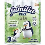 Familia 40 Rulo 3 Katlı Tuvalet Kağıdı Cilt Dostu Natural Bambu 2'li Paket - Beyaz