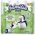 Familia Plus Tuvalet Kağıdı 3 Katlı 32 Li Paket Natural (Organik Bambu Özlü)