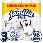 Familia Plus Tuvalet Kağıdı 3 Katlı Ekstra Yumuşak 96 Rulo Ekonomik Paket