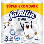 Familia Plus Üç Katlı Tuvalet Kağıdı 32'li (3'li Paket)