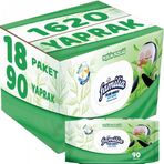 Familia Yeşilin Tazeliği 90 Yaprak Plastik Kapaklı 18'li Set 1620 Yaprak Islak Havlu Mendil