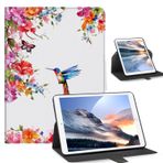 FamillCase iPad 6. / 5. Nesil 9,7 inç (2018/2017) için Dönen Kılıf, Yumuşak TPU Sırt ve Otomatik Uyanma/Uyku, Çok Açılı Görüntüleme Standı, Sinek Kuşu