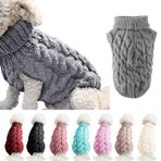FAMKIT Evcil hayvan köpek balıkçı yaka kazak, evcil hayvan köpek kıyafeti, dış giyim, moda, sıcak tutan kazak, örgü giyim (Lütfen satın almadan önce beden tablosuna göre bir büyük beden seçin)
