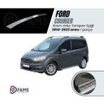 Fams Otomotiv Ford Courier Krom Arka Tampon Eşiği 2014-2023 Paslanmaz Çelik Uyumlu