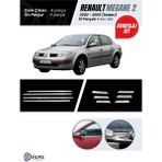 Fams Otomotiv Renault Megane 2 Krom Aksesuar Seti 2 Parça Paslanmaz Çelik Sedan 2002-2006 (Cam Çıtası + Ön Panjur)
