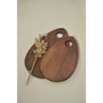Famwood Art Damla Model 2'li Kesme Sunum Doğrama Tahtası, Servis Tabağı %100 Çam Ağacı