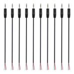 Fancasee (10 Paket Yedek 3,5 mm Erkek Fiş Çıplak Kablo Açık Uçlu TRS 3 Kutuplu Stereo 1/8 inç 3,5 mm Fiş Jakı Konektörü Ses Kablosu Kulaklık Kulaklık Kulaklık Kablo Tamiri için