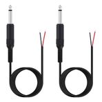 Fancasee 2 Paket 6 ft Yedek 6,35 mm Erkek Fiş Çıplak Kablo Açık Uçlu TS 2 Kutuplu Mono 1/4 inç 6,35 mm Fiş Jakı Konektörü Ses Kablosu Mikrofon Hoparlör Kablo Onarımı için
