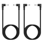 Fancasee 2'li paket 6ft 3.5mm x 1.35mm erkek erkek DC güç kablosu, 90 derece dik açılı fiş jakı güç kaynağı adaptörü kablosu CCTV gözetim güvenlik kamerası LED şerit DVR yönlendirici fatura yazıcı
