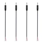 Fancasee (4 Paket Yedek 3,5 mm Erkek Fişten Çıplak Kabloya Açık Uçlu TRS 3 Kutuplu Stereo 1/8 inç 3,5 mm Fiş Jakı Konektörü Ses Kablosu Kulaklık Kulaklık Kulaklık Kablo Tamiri için