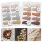 Fancy Clouds 20'li Paket Bebek Saç Klipleri Kızlar için Yürümeye Başlayan, Nötr Kumaş Çıtçıtlı Klipsler Nakış Papatya Çiçeği, El Yapımı Saç Aksesuarları Okul Çağı Çocuklar Çocuklar için Tokalarım