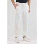 Fancy & Fun Erkek 3 Iplik Kumaş Unisex Oversize 4 Mevsim Paça ve Bel Lastikli Cepli Eşofman Altı - Beyaz