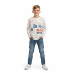 Fancy Kids Antalya Erkek Çocuk Baskılı Bej Sweatshirt Uzun Kollu%100 Pamuk (Bej, 9-10 Yaş)