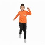 Fancy Kids Antalya Erkek Çocuk Baskılı Turuncu Sweatshirt – Pamuklu, Rahat ve Esnek Kumaş (Turuncu, 8-9 Yaş)