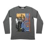 Fancy Kids Antalya Erkek Çocuk Baskılı Uzun Kollu Sweatshirt Koyu Gri%100 Pamuk (Gri, 11-12 Yaş)