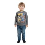 Fancy Kids Antalya Erkek Çocuk Baskılı Uzun Kollu Sweatshirt Koyu Gri%100 Pamuk (Gri, 9-10 Yaş)