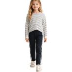 Fancy Kids Antalya Kız Çocuk Alt Üst Takım – Çizgili Bluz & Şeritli Tayt | Siyah-Krem - Siyah - Krem - 12 - 13 Yaş