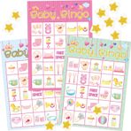 FANCY LAND Kız Bebek Duş Bingo Oyunu - 24 Misafir Parti Oyun Malzemeleri