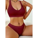 Fancy&Dancy Kadın Kaşkorse Sütyen Külot Takımı - Şık Esnek ve Rahat İç Çamaşır Takımı - 50200 - XL - Bordo