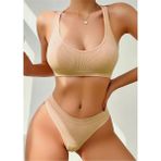 Fancy&Dancy Kadın Kaşkorse Sütyen Külot Takımı - Şık Esnek ve Rahat İç Çamaşır Takımı - 50200 - XL - Ten