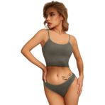 Fancy&Dancy Pamuklu Askılı Kadın İç Çamaşır Takımı 400 (Antrasit Gri, Medium)