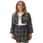FancyKids Kız Çocuk İkili Takım Aleyna Ceket – Etek (Siyah-Beyaz, 9 Yaş)