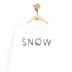 FancyKids Kız Çocuk Sweat-Shirt Snow Dijital Baskılı Ekru (Ekru, 11 Yaş)