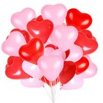 Fangoo 50 adet kırmızı pembe aşk kalp balon, kırmızı, pembe, lateks, kalp, balon, sevgililer günü, düğün, nişan, doğum günü, kutlama, mezuniyet balosu, parti, romantik dekorasyon