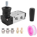 Fangxuee 1/4 inç NPT 5 Yollu 3 Pozisyon El Kolu Kumandalı Pnömatik Solenoid Valf Manuel Push-Pull 4H230C-08