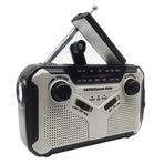 Fangxuee Güneş Radyo, AM/FM Taşınabilir Krank Radyo Dinamo Acil Radyo ile 2500 MAh Şarj Edilebilir Pil, Kamp için SOS Alarmı