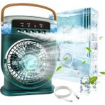 Fanı 3 Hızlı Rüzgarlı Taşınabilir Ac Sessiz Sis Fanı USB Şarj Edilebilir Küçük Taşınabilir Klima 600ML Hava Soğutucu Fanı, 7 Gece Lambalı 1/2/3 H Zamanlayıcı Stili 2, Hava Soğutucu Fanı - standart