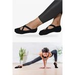 fanilam 3 Çift Kaymaz Tabanlı Yoga Ve Pilates Çorabı – Nefes Alabilir Spor Çorabı Siyah