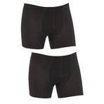 fanilam Yıldız Erkek Likralı Bambu Boxer -nefes Alan Terletmeyen Kumaş 2'li Siyah 2XL