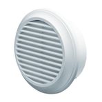 FanMarketi Blauberg Decor 100 S | Havalandırma Menfezi | 100 mm. | Sinek Böcek Tel Kafesli | Yuvarlak Beyaz Plastik | Egzoz Havası Duvar Menfezi