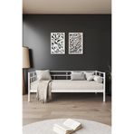 FANO Koza Daybed 90x190 Yatak Uyumlu Beyaz Metal Karyola Sedir, Bahçe Balkon Mobilyası, Çocuk Odası Sofa